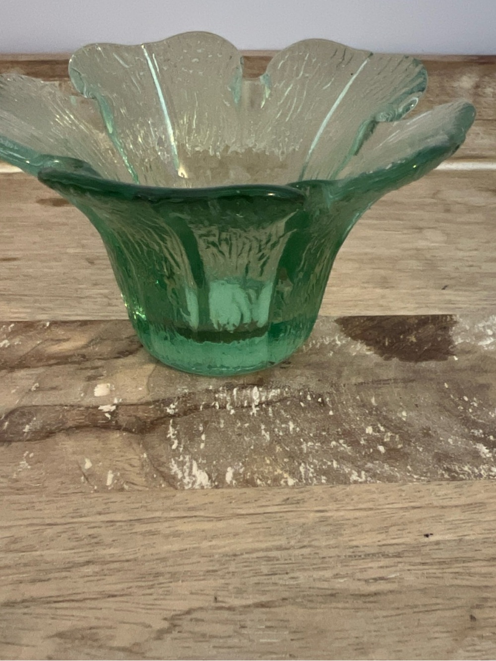 Source Unknown  Vintage Green Tulip Shape Candle Holder Made in Spain